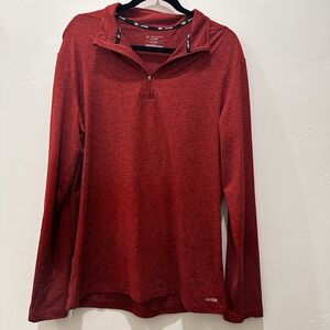 Tek Gear Men's Red‎ Dry Tek Pullover Long Sleeve 1/4 Zip Size Medium